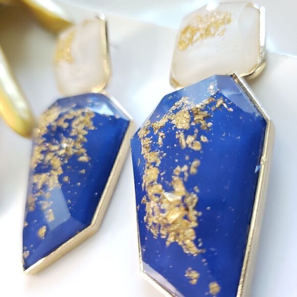 Zara Speckled Gold Earrings  - Picture 4 of 12